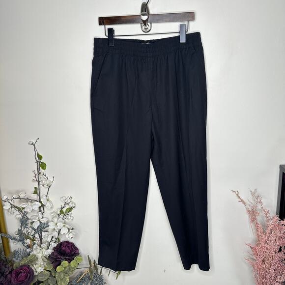 EVERLANE The Wool Easy Pant Tapered Pull On Black Sz 12 {3U19} - Picture 2 of 5